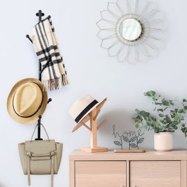 MyGift Modern Copper-Tone Metal Entryway Wall Coat Tree, Wall Mounted Hanger Hat and Coat Hooks