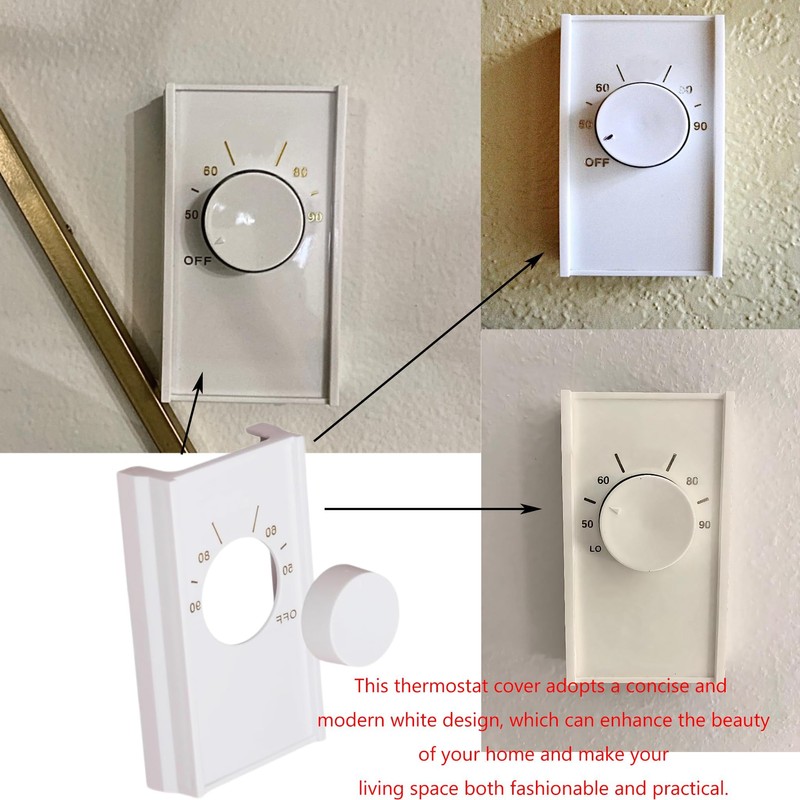 ARYEIELLSOW 2 Sets White Double Pole Line Volt Thermostat Cover
