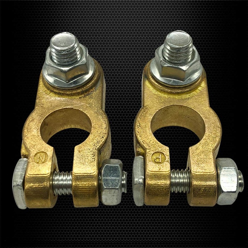 Ampper Brass Battery Terminal Connectors, Top Post Battery Terminals Connector