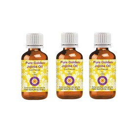 Deve Herbes Pure Golden Jojoba Oil (Simmondsia chinensis) Cold Pressed (Pack of Three) 100ml X 3 (10 oz)