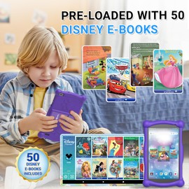 Contixo Kids Learning Tablet 7-inch IPS HD Display, WiFi, Android, 2GB RAM 16GB ROM Educator Approved Academy ($150.00 Value), Protective Case with Kickstand and Stylus, 2021 Edition, V10 Purple