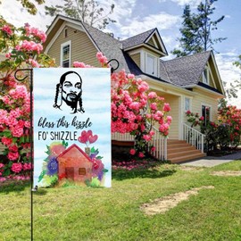 Home Decoration Outdoor Garden Yard Flags Sign Polyester Flag Double Sided 12 x 18 Inch (Bless This Hizzle Fo' Shizzle)