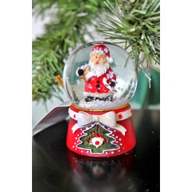 Gisela Graham Christmas Red Santa Father Christmas Mini Snow Dome Snow Globe 6cm