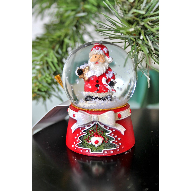 Gisela Graham Christmas Red Santa Father Christmas Mini Snow Dome