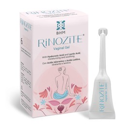 BHM RinoZite Vaginal Gel with Hyaluronic Acid, Lactic Acid, Aloe Vera for Vaginal Dryness, Discomfort, Irritation, Prevention and Control of BV, pH-Balanced, Scientifically Proven, 6 Applications