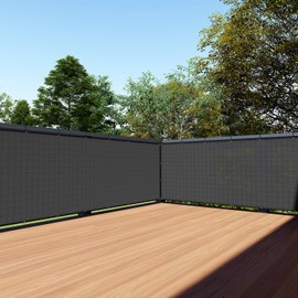 TANG 3' x 127' Black Balcony Privacy Screen Fence 200GSM Deck Fence Outdoor Privacy Cover Weather Resistant for Patio Apartment Deck Porch Backyard Railing Screen