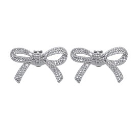 LOMYLM 2pcs Shoes Clip Charms for Women, Rhinestone Bowknots Clip on Shoe Charms Detachable Crystal Ornaments with Metal Clip Women Girls High Heel Court Shoes Accessories for Wedding Prom Party