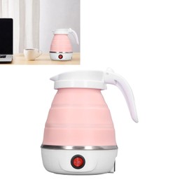 Foldable Travel Electric Kettle, Quick Boiling Folding Electric Kettle for Office (Pink)