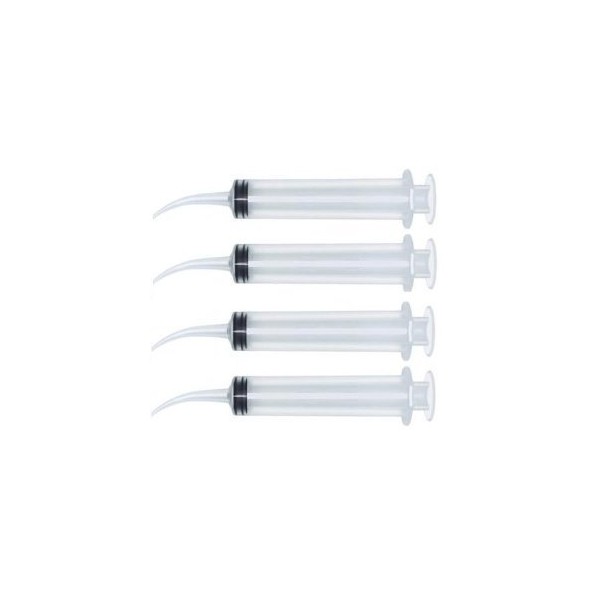 4 Monoject 12ml Oral Irrigators with Tapered Deep Reach Tips for Crowns, Bridges, Oral Pockets and More - 12ml