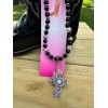 Blazin' Roxx Boot Bling Boot Bracelet Black Beads and Cross