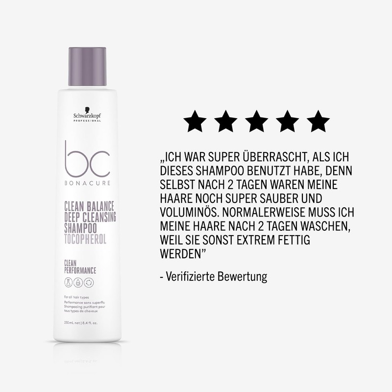 SCHWARZKOPF PROFESSIONAL BC Bonacure Clean Balance Deep Cleansing Shampoo 250