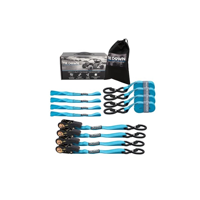 Tie Down 1 inch x 15 ft Blue Ratchet Strap,