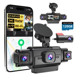 Dash Cam Front and Rear, 4-Channel 360° Coverage Car Dash Camera with STARVIS 2 Night Vision, GPS, 5.8GHz WiFi, 24H Parking Monitor, G-Sensor, 170° Wide Angle, 128GB Card Included