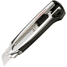 TAJIMA Utility Knife - 1" Aluminist Magazine Snap Blade Box Cutter with Dual Blade Lock & 3 SOLID Rock Hard Blades - ACM-700SC