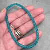 Sea Green Anklet, 4mm Frosted Glass Beads on Elastic :