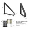2PCS Heavy Duty Shelf Brackets,8" Metal Wall Brackets Steel Triangle