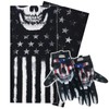 USA Skull Glove/Face Mask Bundle X-Large White/Black