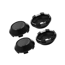 A ABSOPRO 4pcs Black 68mm Dia 6 Clips Wheel Tyre Center Hub Caps Cover for Car Item Replacement