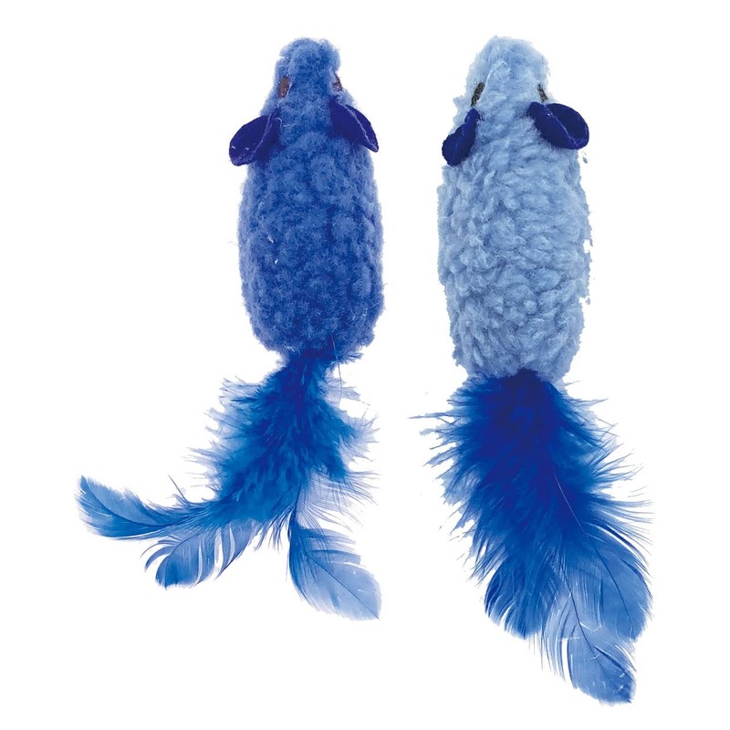 Petio Cat Toys Love Blue Fluffy Chew Chew Set of