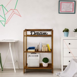 Casual Home Stratford 3-Shelf Folding Bookcase-Warm Brown