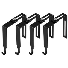 Adjustable Cabinet Hooks, Door Hooks, Universal Divider Hooks, Hanger Set, 4 Pieces, No Drilling, Metal Coat Hooks with Screwdriver, Suitable for Panel Thickness 3.5 to 6.1 cm