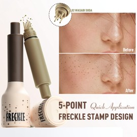 Wugbc Freckle Stamp 5 Point Design, Upgrade Liquid Freckle Pen Waterproof Long Lasting Quick Dry Fake Freckle Face Tattoo Get Natural-looking Faux Freckles Sunkissed Makeup, 02WASABI SODA