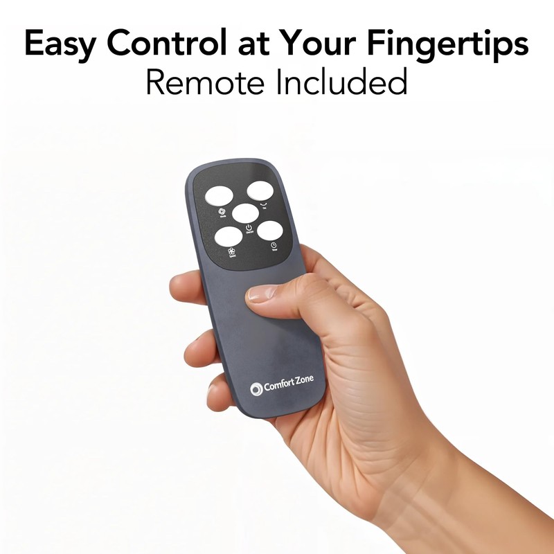 Comfort Zone 36” Tower Fan with Remote Control for Home,
