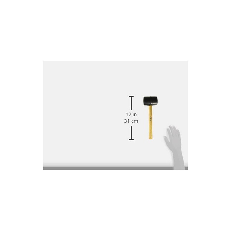 Foy 141880 Mazo con cabeza de hule negro con mango