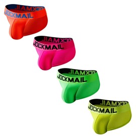 JOCKMAIL 4pcs/Pack Mens Briefs Underwear Mesh Comfort Underwear Briefs Men Underpants (as1, alpha, m, regular, regular, 383-Green/Rose/Yellow/Orange-4pcs, Large)