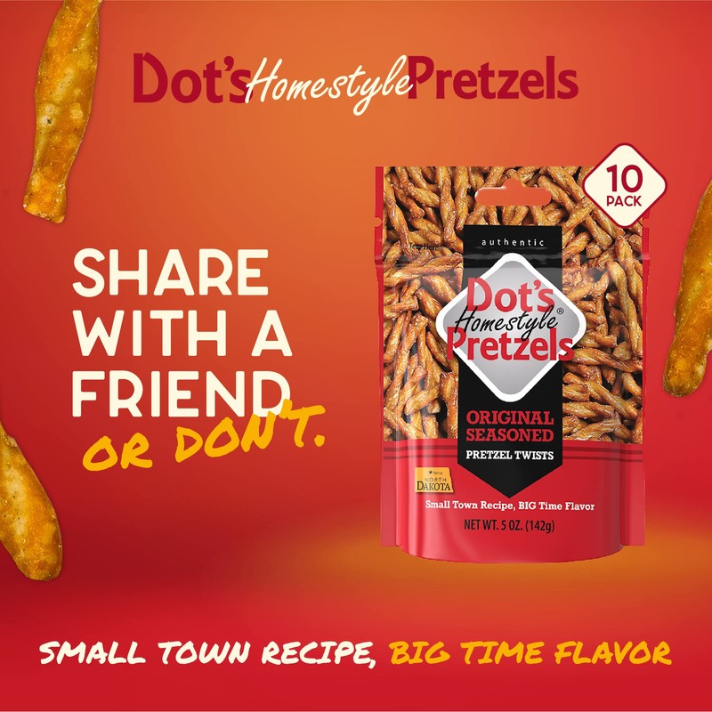 Dot's Homestyle Pretzels 5 Ounce Snack Size Individual Packs Seasoned