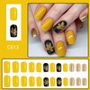 Fall Maple Leaves Press on Nails Short Thanksgiving False Nails