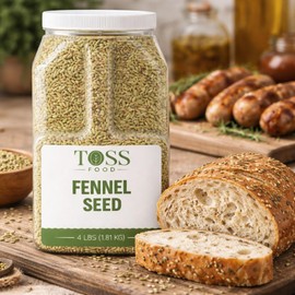 Fennel Seed Whole 4 LB, 64 Ounce Bulk Fennel Seeds, Mild Sweet Flavor, Aromatic, Great for Tea,Cooking, Curries, Stews, Bread, and Beverages