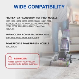 LANMU Replacement Belts Compatible with Bissell PowerForce/TurboClean PowerBrush and ProHeat 2X Revolution Pet Pro Carpet Cleaner Models 1986, 2910, 2987, 2806,1548, Replace Part 1606428 (2 Pack)