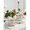 CwlwGO-7 Oz Bone China Blue Tea Cup and Saucer Service
