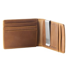 skaard Brown Genuine Leather Wallet with Money Clip for Men RFID Protection, brown, Vintage