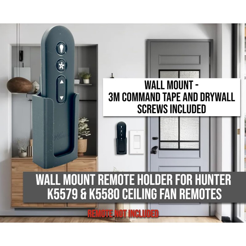 Remote Holder Wall Mount for Hunter K5579 & K5580 Ceiling
