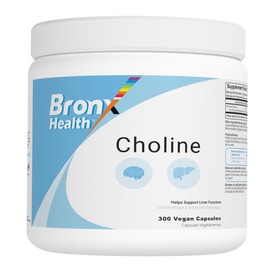 BRONX Choline Bitartrate 410mg Per Serving 300 Vegan Capsules | Supplement for Pregnancy, Fatty Liver and Brain Health | Non GMO | Powder Pills | Bulk Supplement