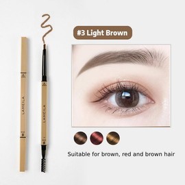 Lamela Double Sided Eyebrow Pencil with Brush, Brown and Transparent (Light Brown)