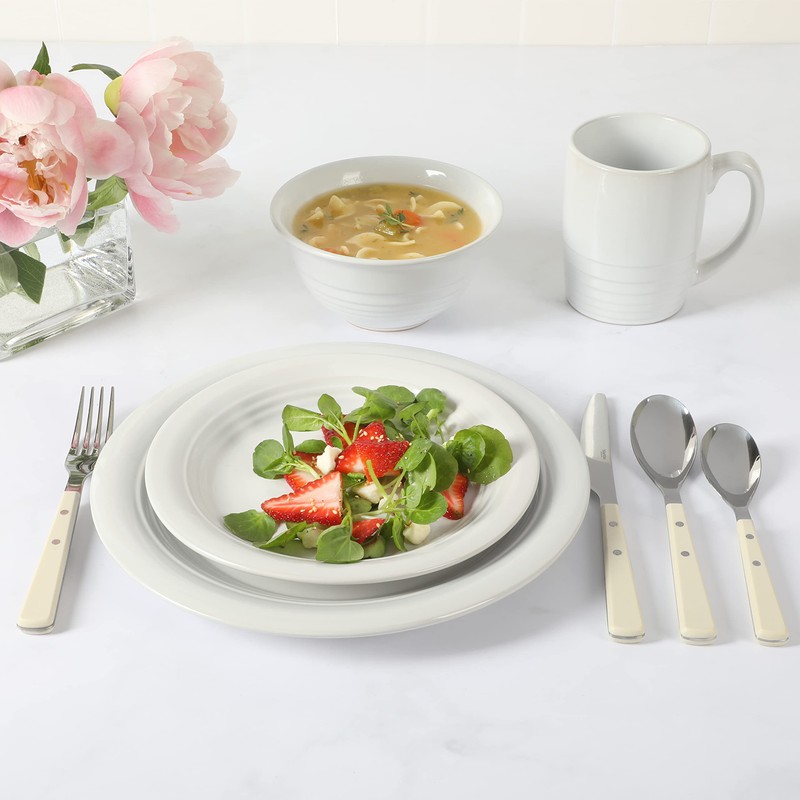 Martha Stewart 32 Piece Stoneware Dinnerware and Flatware Combo Set