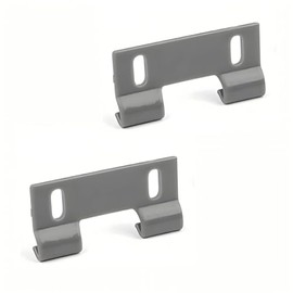 2 PCS Gray Plastic Shower Door Bottom Hook Guide with Spacer,2" Hole Center Spacing,M 6191 Panel Guide Clip