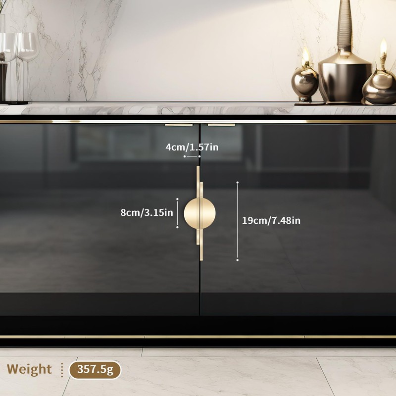 Wobekuy Pack of 2 Cabinet Handles Gold Handles for Kitchen