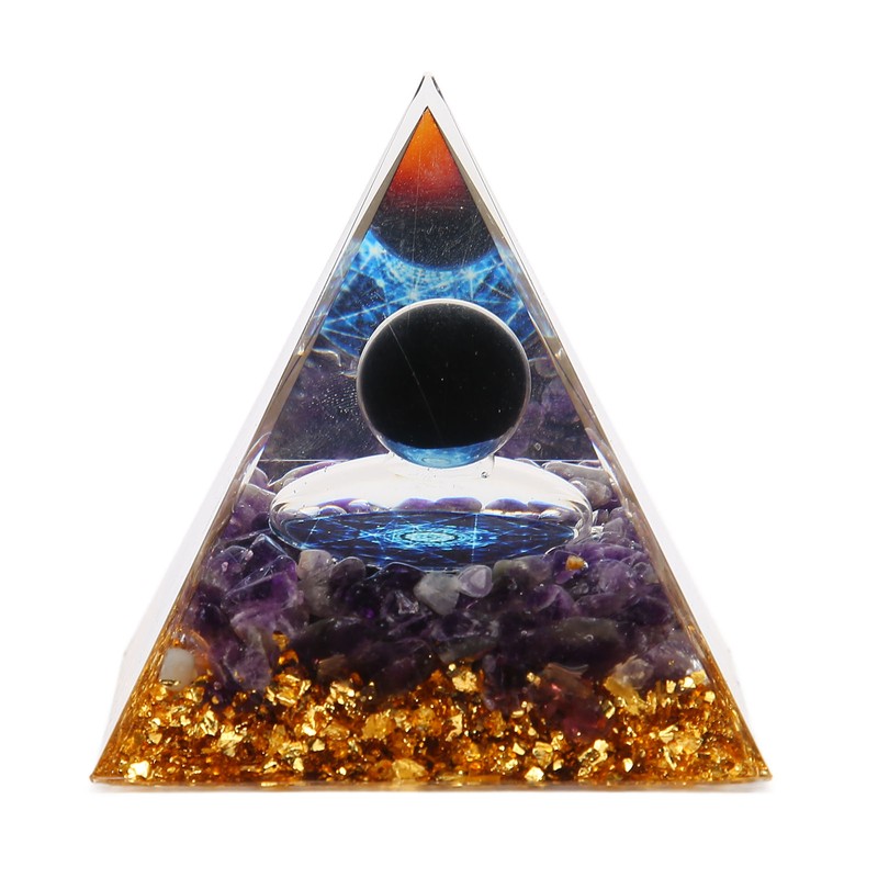 Crystal Pyramid Exquisite Beautiful Pyramid Power Stone Ornament for Desks