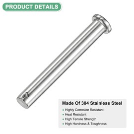 M METERXITY 4-Pack Single Hole Clevis Pins, M10 x 70mm 304 Stainless Steel Flat Head Clevis Pins for Mechanical Linkage/Trucks/Lawn Mower, Link Hinge Pin Reusable