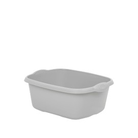 M1SS Set of 2 Soft Grey Plastic Medium Dish Drainer with Washing Up Bowl Kitchen Organiser