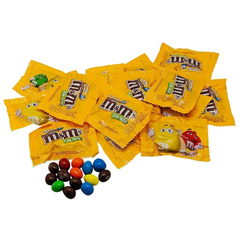 M&M's Peanut Milk Chocolate, Fun Size Candy, Individually Wrapped (2