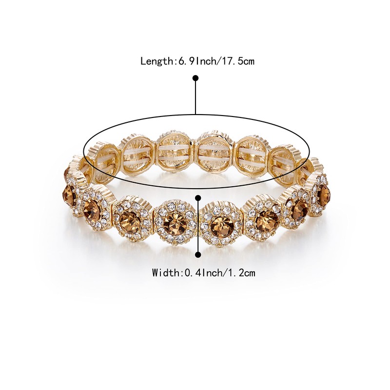 Clearine Ladies Bracelet Wedding Bridal Crystal Rhinestone Pearl Stretch Bangle