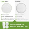 10 Pack 32 OZ Deli Cups with Fabric Vented Lids,