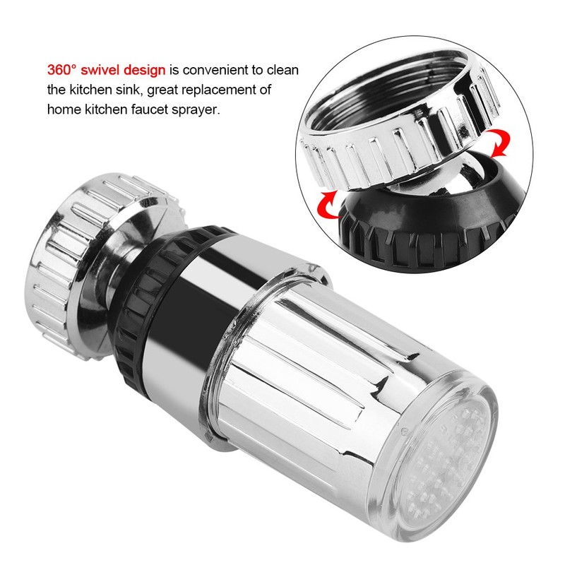 360° LED Tap Attachment Light, Rotating Tap Sprayer with 3