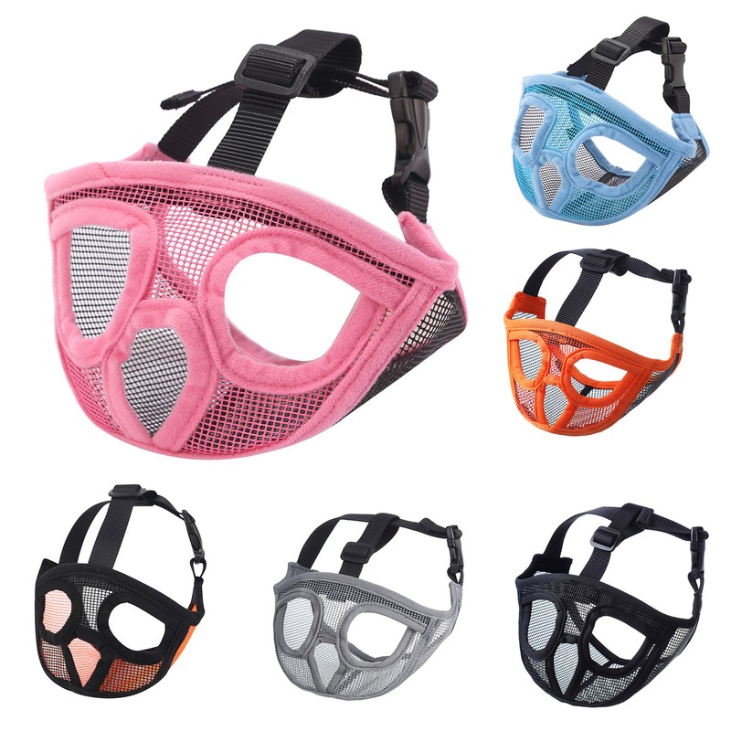 Short Snout Dog Muzzle Bulldog Muzzle Adjustable Breathable Mesh for