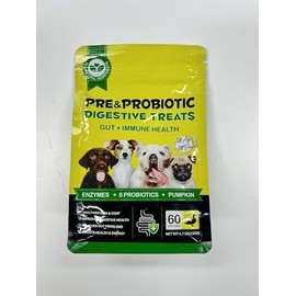 Probiotics for Dogs, 60pc Probiotics Chews for Dogs(Duck Flavor), mmune Support Supplement, for Gut Health, Seasonal Allergies, Digestive Remedies